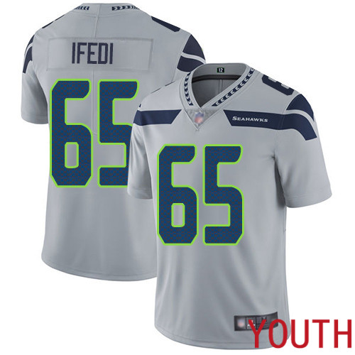 Seattle Seahawks Limited Grey Youth Germain Ifedi Alternate Jersey NFL Football #65 Vapor Untouchable->youth nfl jersey->Youth Jersey